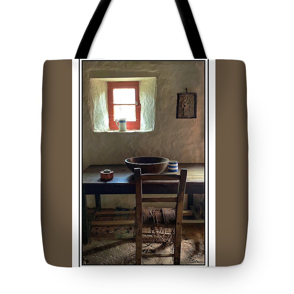 Ireland Tote Bag featuring the photograph Inside an Irish Cottage by Peggy Dietz