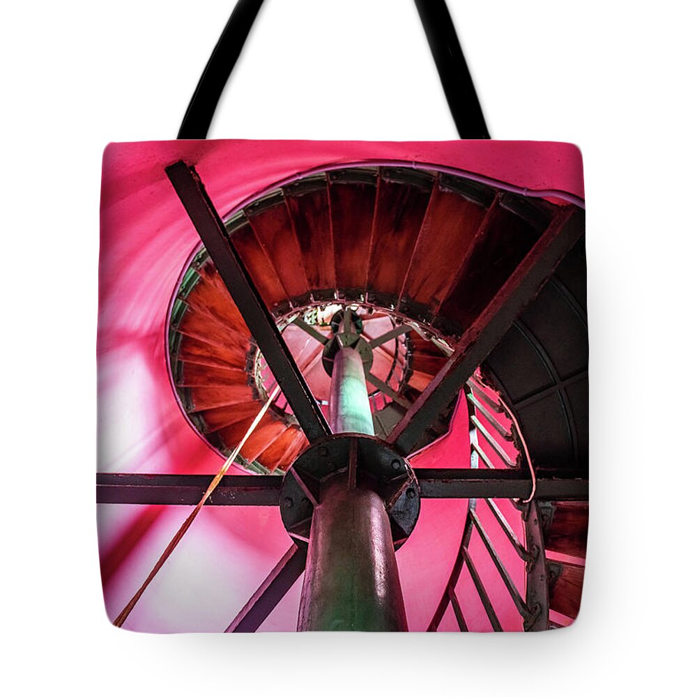 Architecture Tote Bag featuring the photograph Inside The Lighthouse by Sandra Foyt