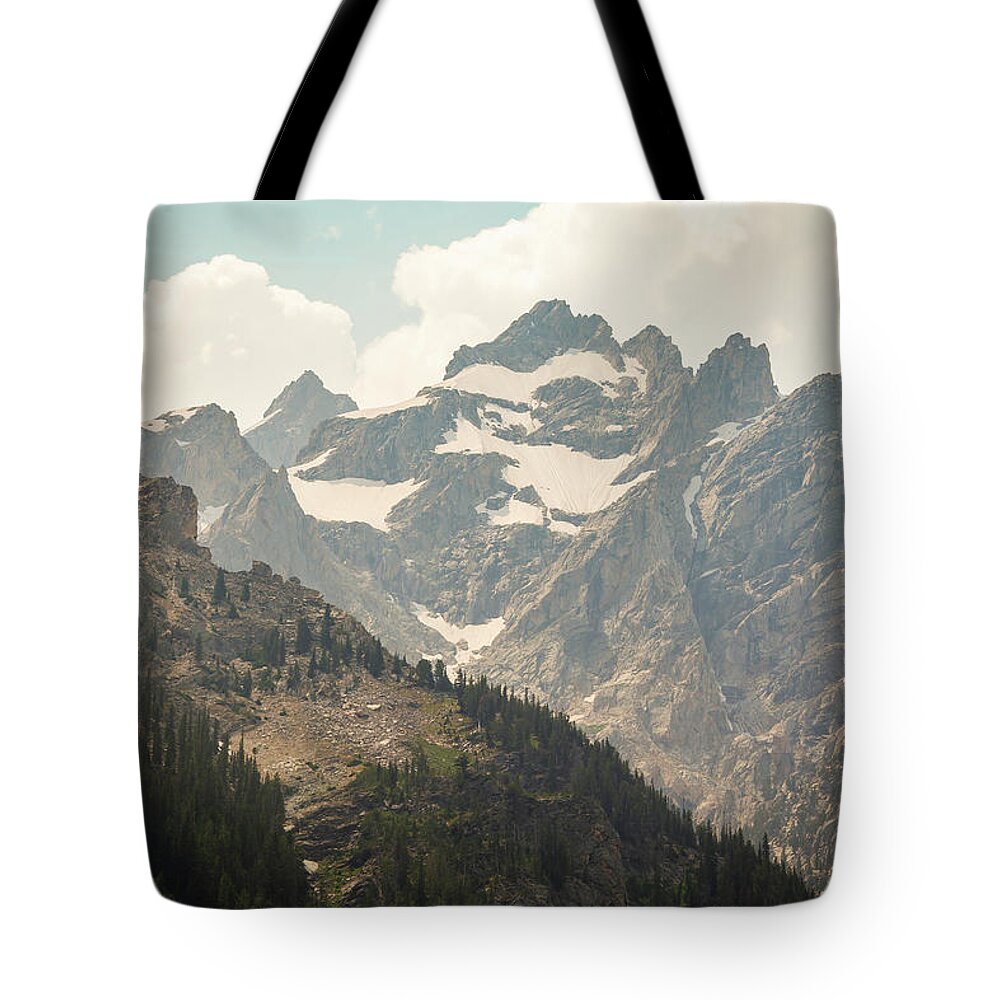 Mountains Tote Bag featuring the photograph Inspirational Mountain Range by Katie Dobies