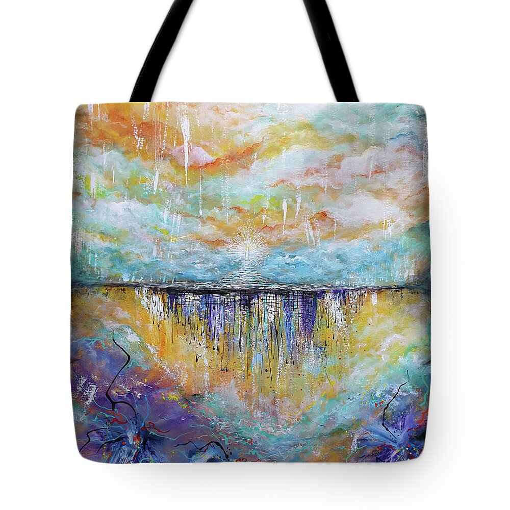 Painting Tote Bag featuring the painting Intercession by Themayart