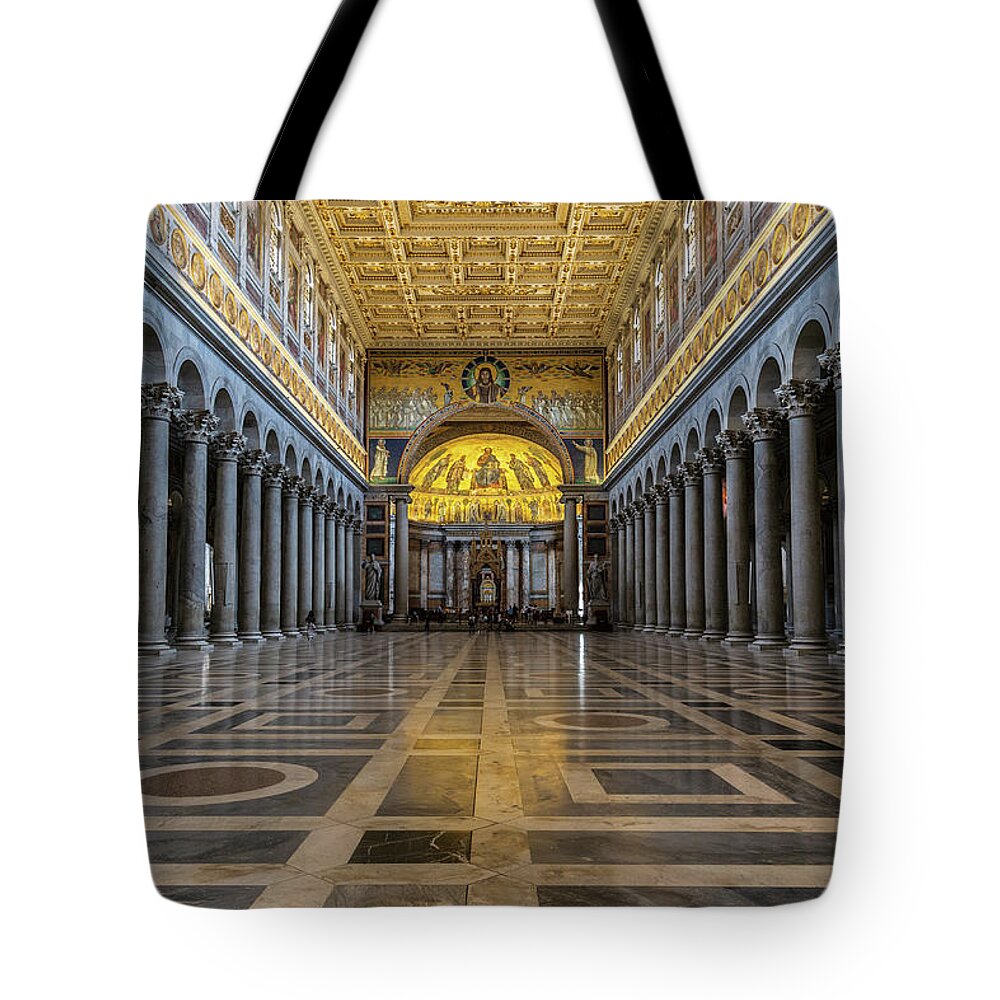San Paolo Tote Bag featuring the photograph Interior of Basilica of Saint Paul Outside the Walls by Fabiano Di Paolo