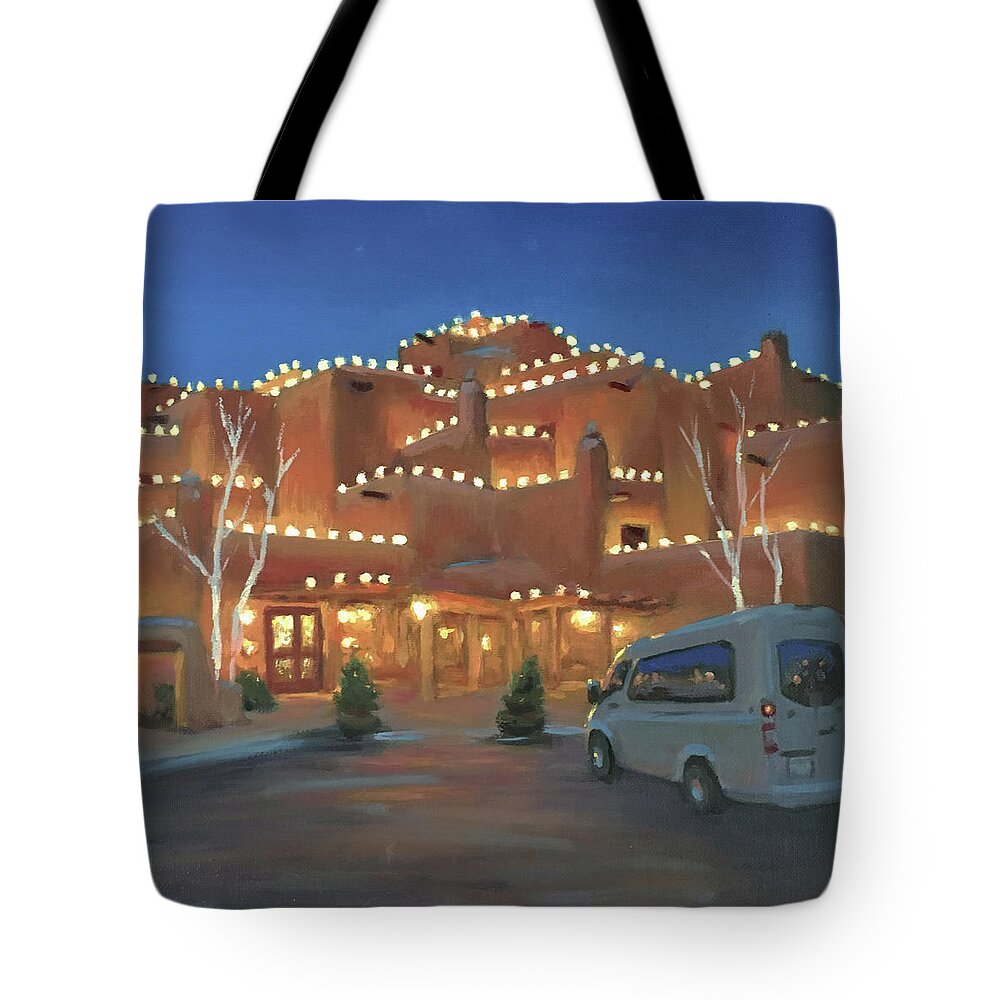 Airstream Interstate Tote Bag featuring the painting Christmas Farolitos by Elizabeth Jose