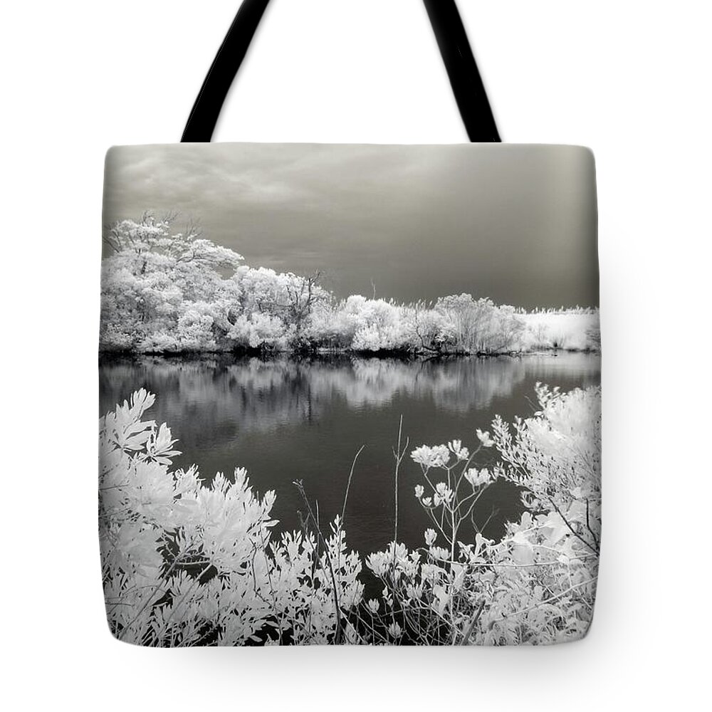 Infrared Tote Bag featuring the photograph Intimate Lake in Infrared by Liza Eckardt