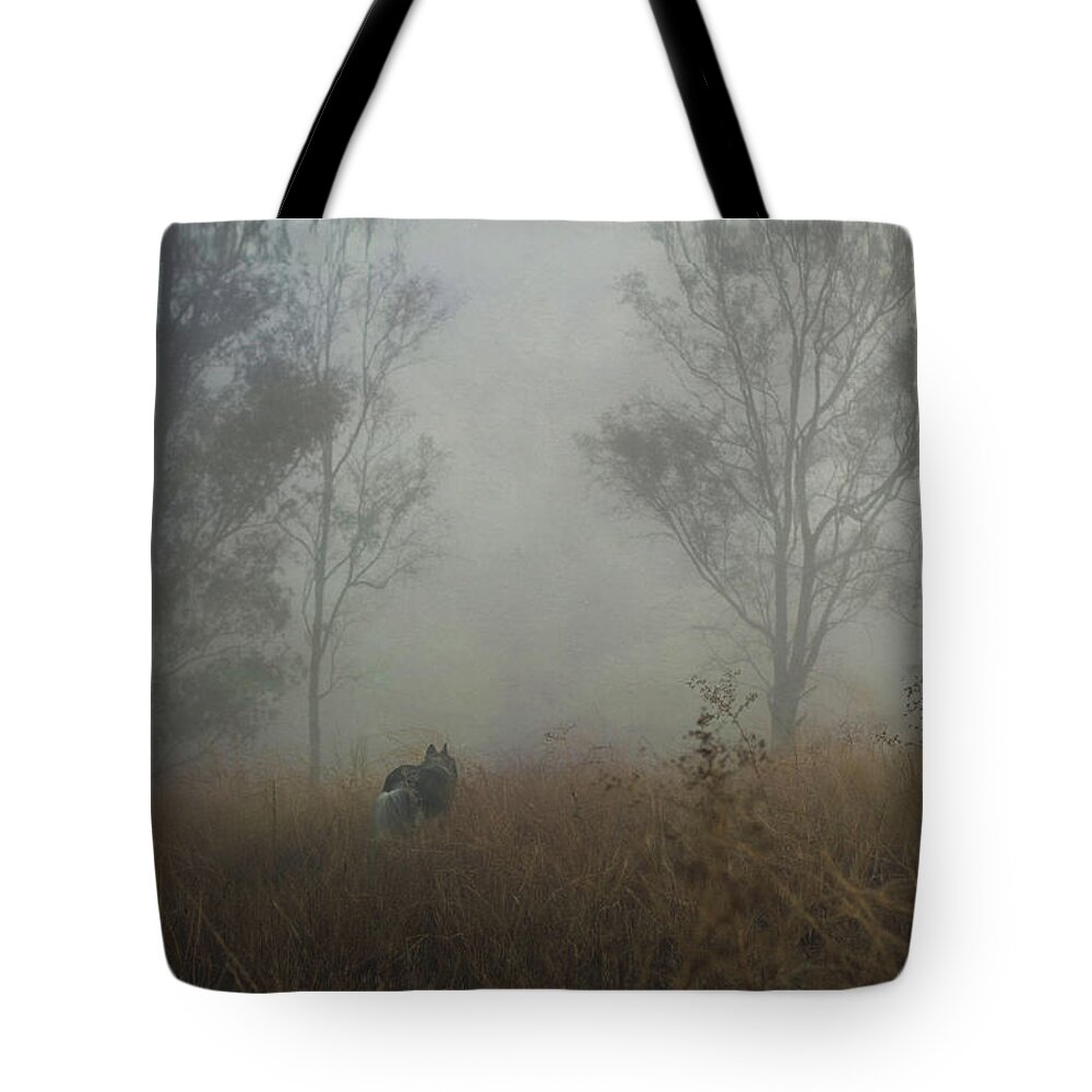 Fog Tote Bag featuring the digital art Into the Mist by Nicole Wilde