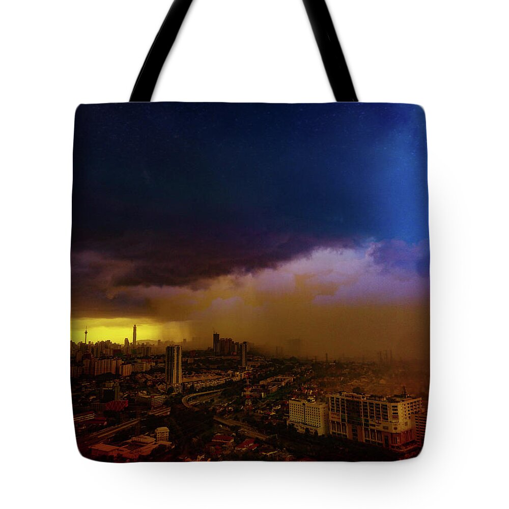 Rain Tote Bag featuring the photograph Into The Storm by Faa shie