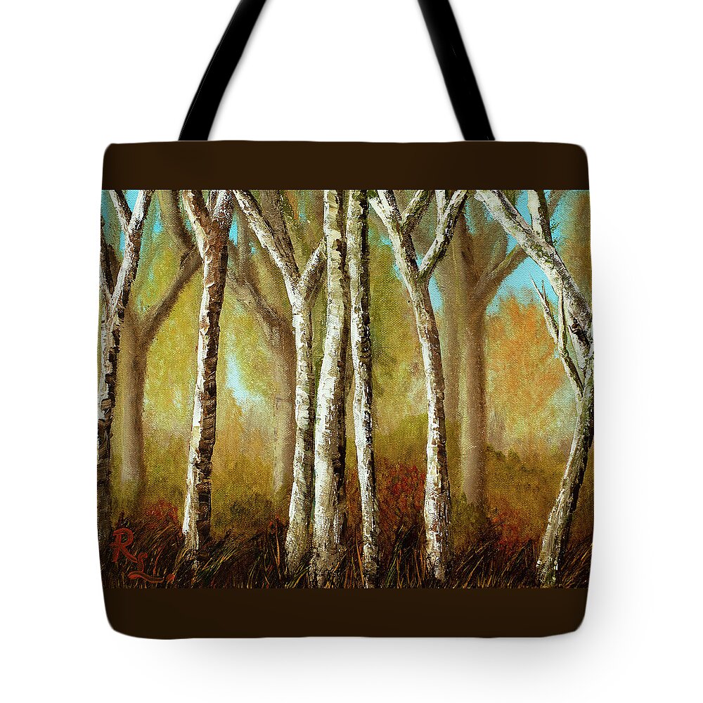 Woods Tote Bag featuring the painting Into the Woods by Renee Logan