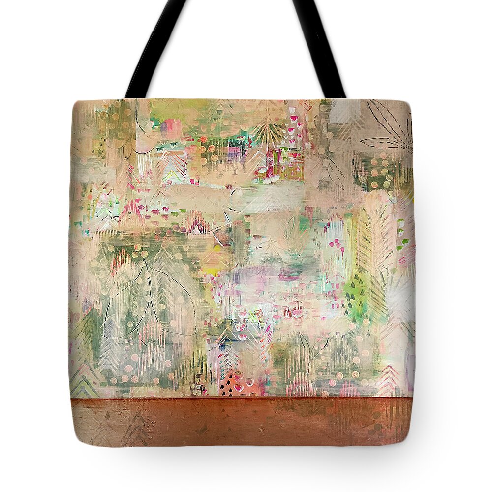 Intuitive Painting Tote Bag featuring the drawing Intuitive Painting by Claudia Schoen