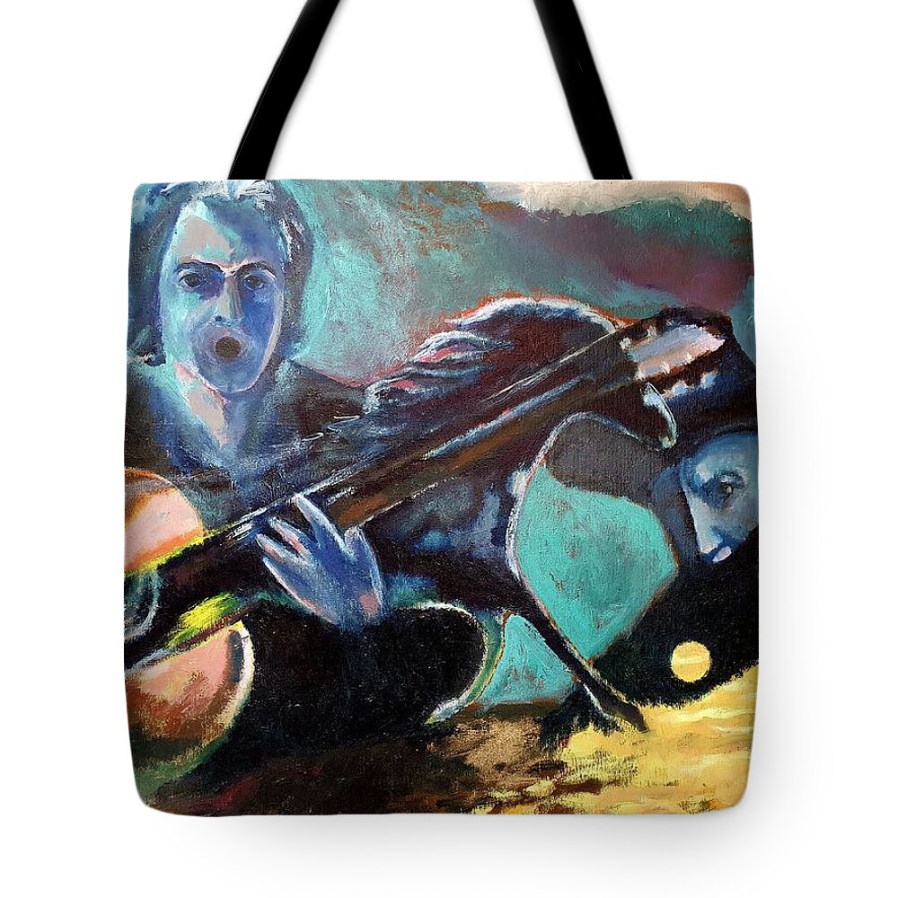Enrico Garff Tote Bag featuring the painting Io e Picasso by Enrico Garff