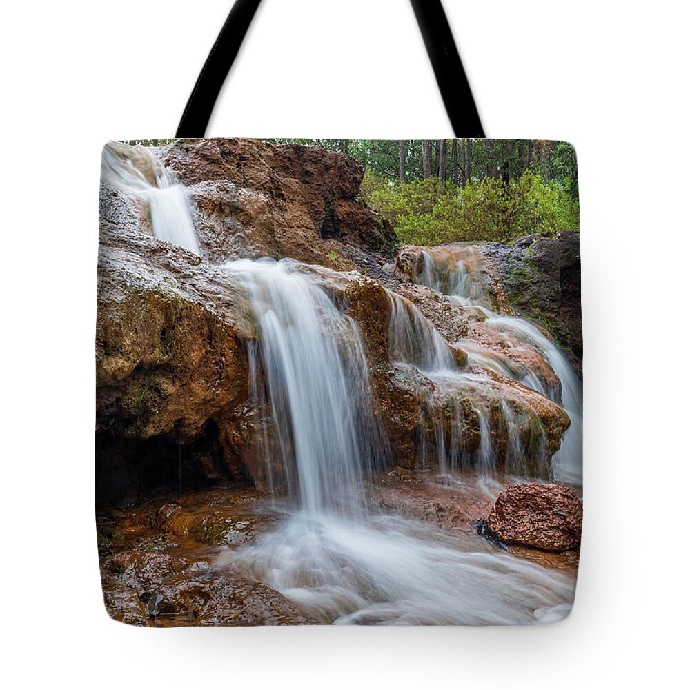 Waterfalls Tote Bag featuring the photograph Ironstone Gully Waterfalls by Robert Caddy