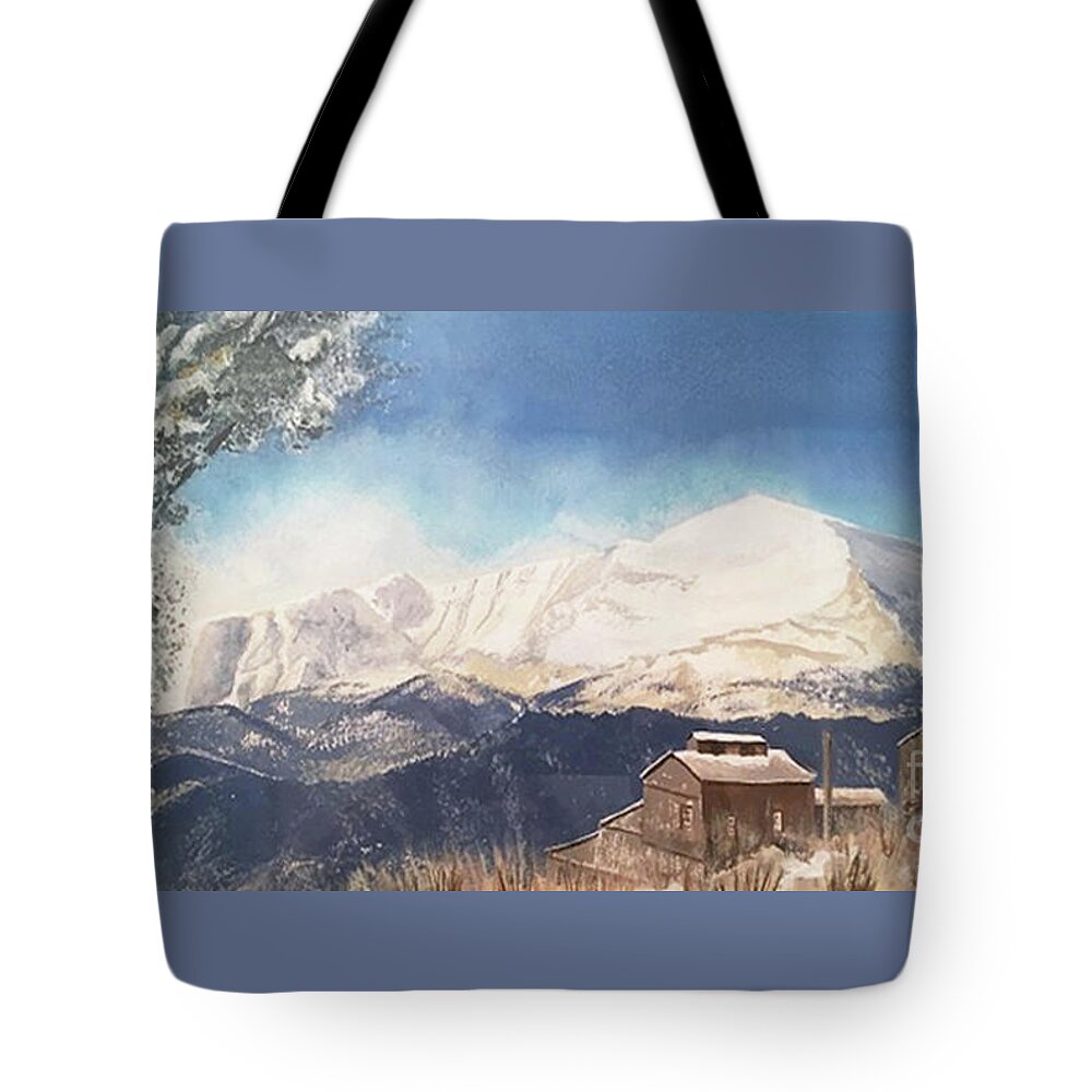 Mine Tote Bag featuring the painting Isabella MIne, Colorado by Jacqueline Shuler