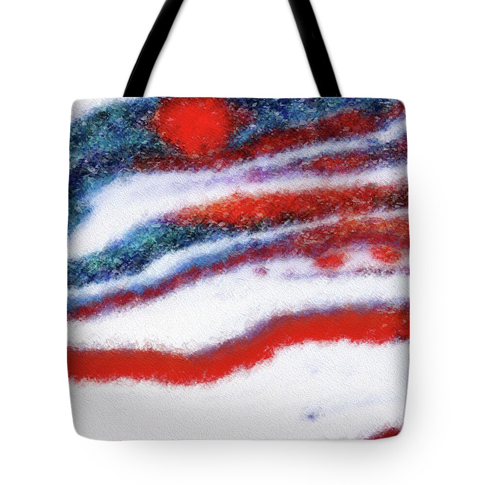 Red Tote Bag featuring the painting Isaiah 43 2. I Will Be With You. by Mark Lawrence