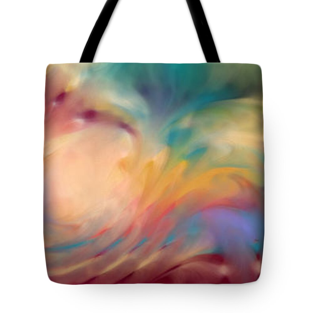 Red Tote Bag featuring the painting Isaiah 61 1. The Good News Of Salvation. by Mark Lawrence