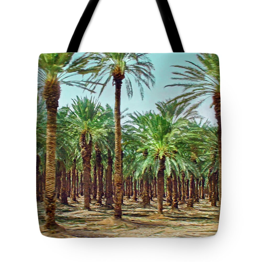 Travel Tote Bag featuring the photograph Israeli Date Palm Orchard by Brian Tada