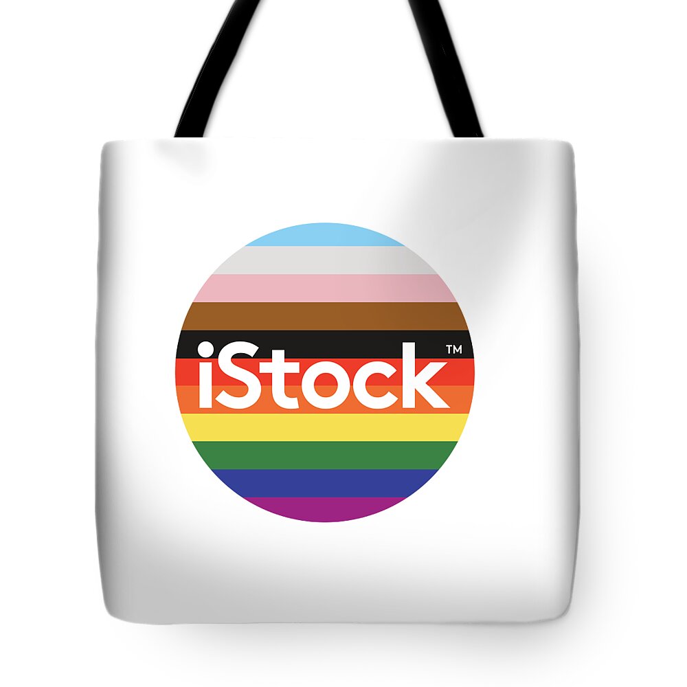 Istock Tote Bag featuring the digital art iStock Logo Pride Circle by Getty Images