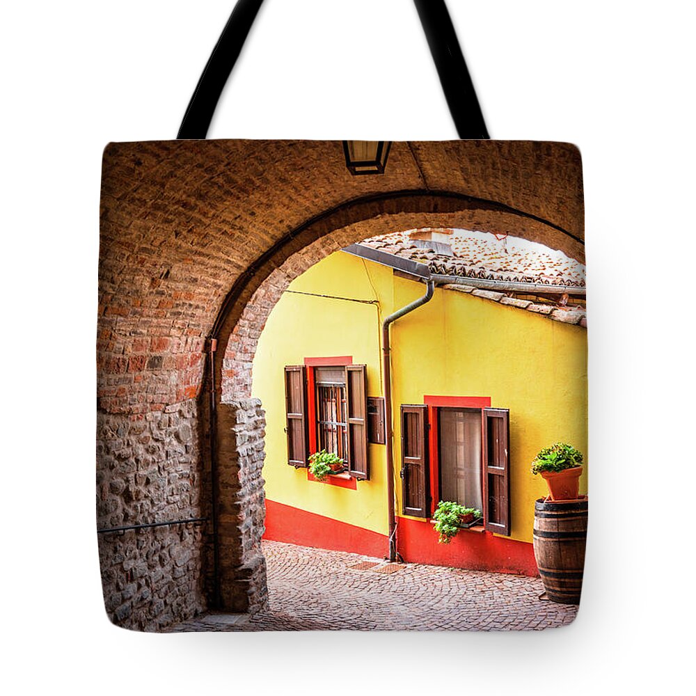 Langhe Hills Tote Bag featuring the photograph Italian hideaway by Robert Miller