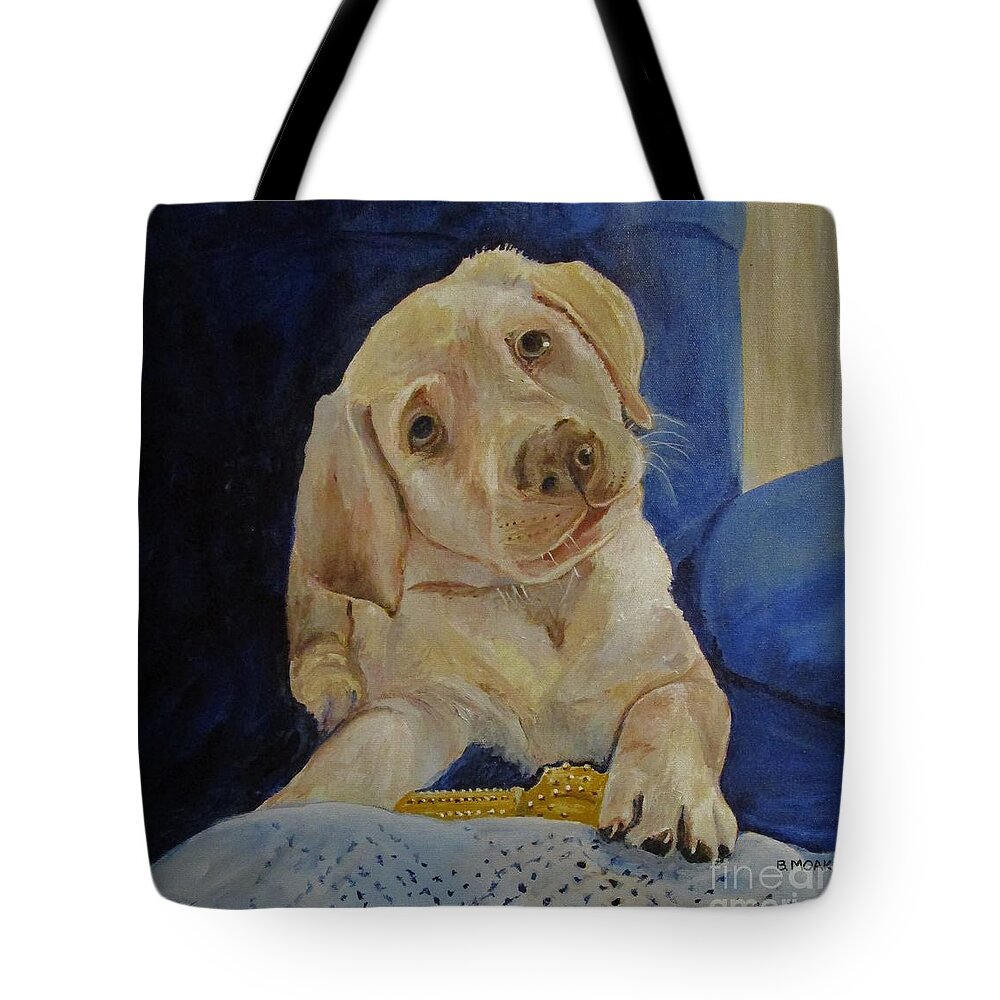 Barbara Moak Tote Bag featuring the painting It's Mine, Right? by Barbara Moak