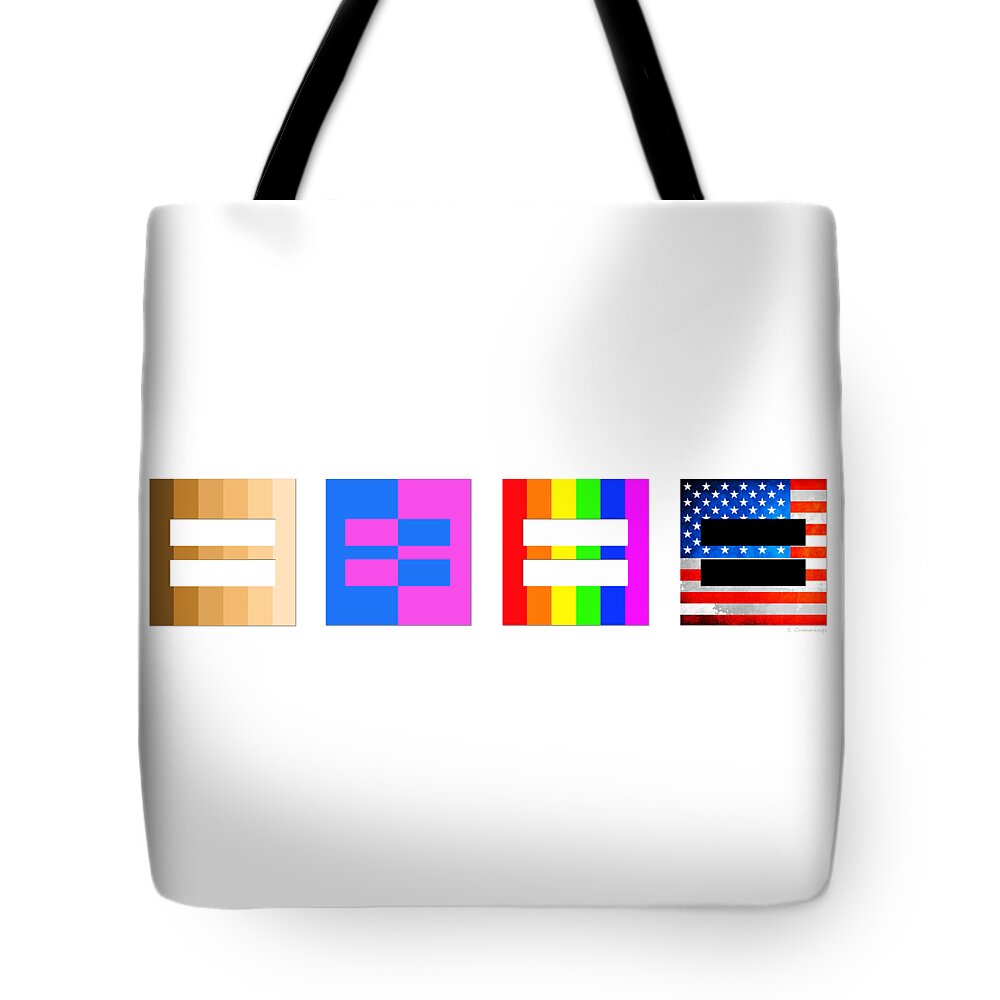 Equality Tote Bag featuring the painting It's Time - Equal Rights For All By Sharon Cummings by Sharon Cummings