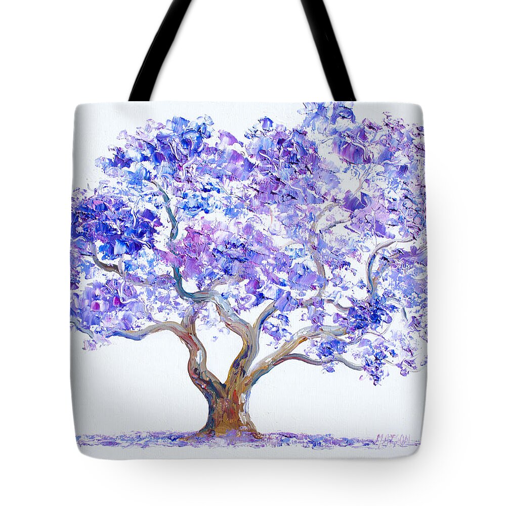 Jacaranda Tree Tote Bag featuring the painting Jacaranda Tree by Jan Matson