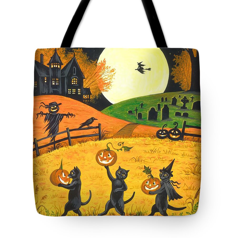 Print Tote Bag featuring the painting Jack, Jill, and JOL by Margaryta Yermolayeva