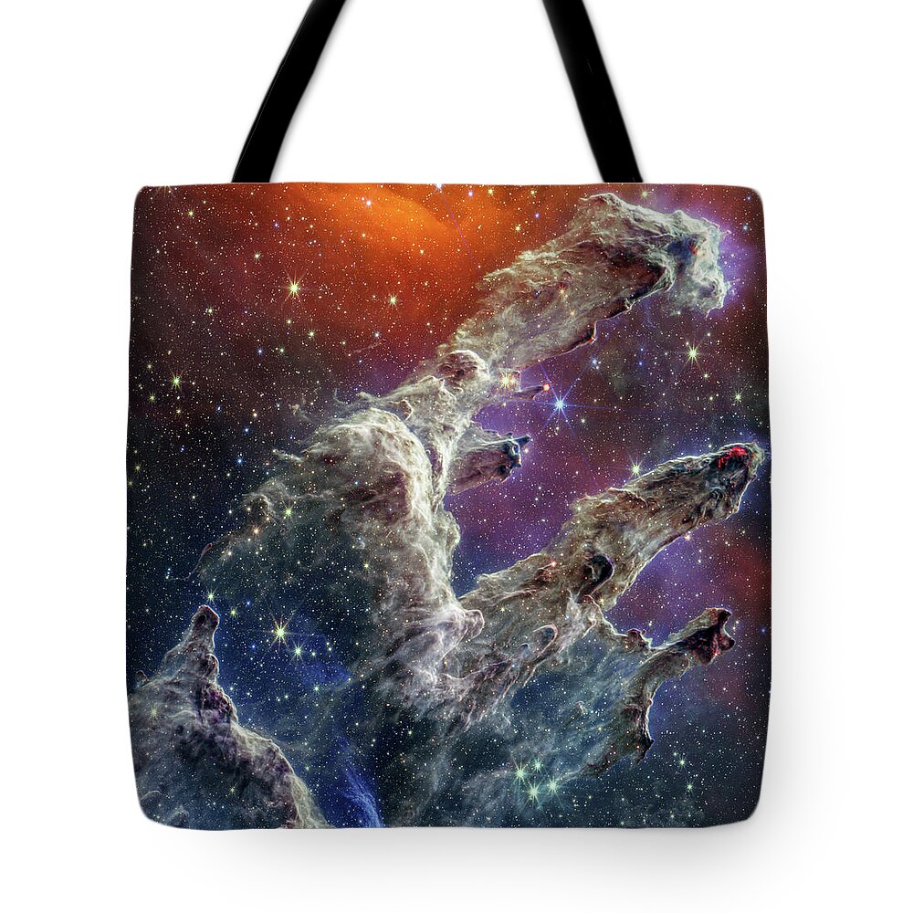 M16 Tote Bag featuring the photograph James Webb Pillars of Creation by Sebastian Musial