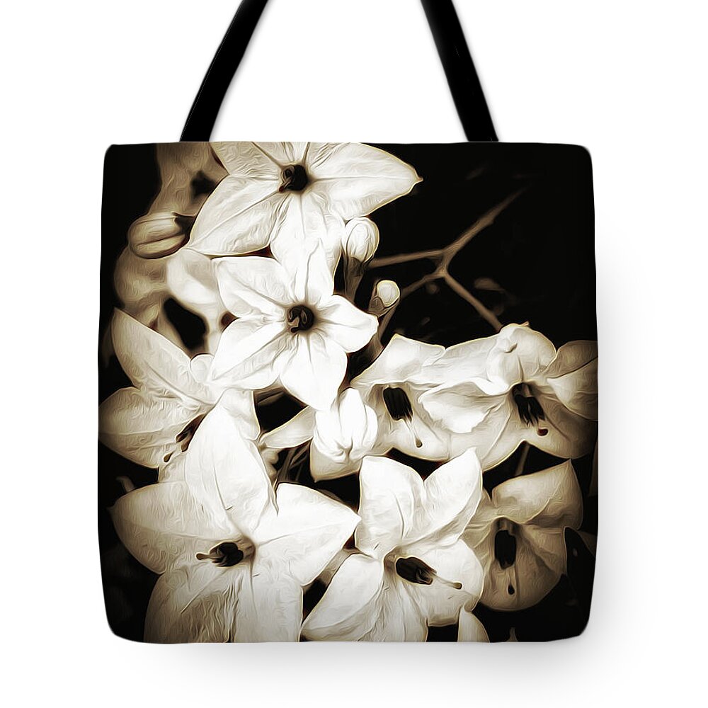 Flower Tote Bag featuring the photograph Jasmine's Moment by Bill and Linda Tiepelman