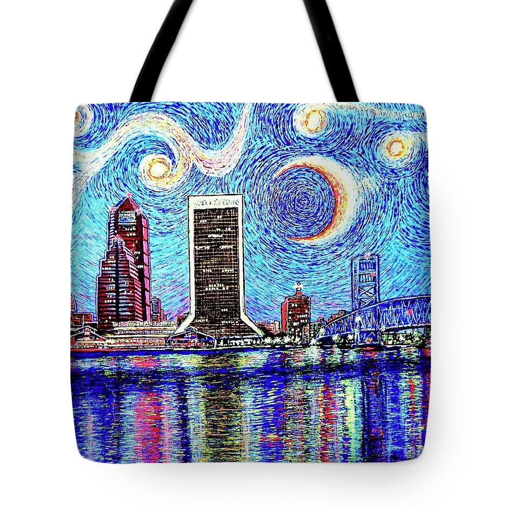 City Tote Bag featuring the painting Jax,Fla #2 by Viktor Lazarev