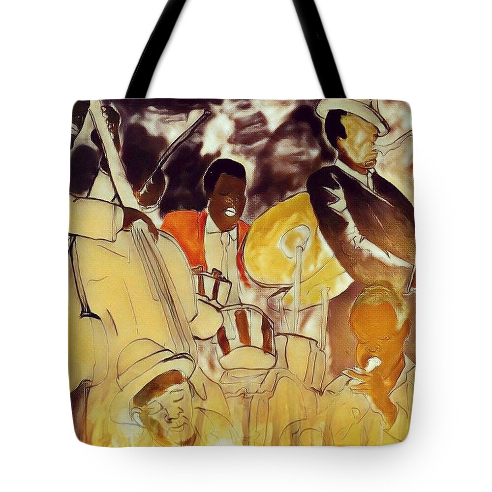  Tote Bag featuring the painting Jazz by Angie ONeal