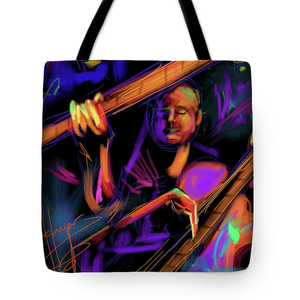 Jazz Hands Tote Bag featuring the painting Jazz Hands by DC Langer