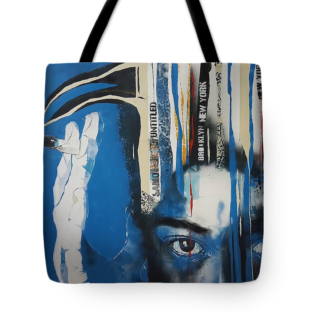 Jean- Michel Basquiat Tote Bag featuring the painting Jean - Michel Basquiat - Untitled by Paul Lovering