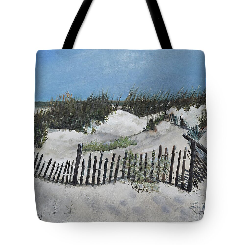  Tote Bag featuring the painting Jeklyll Island Great Sand Dunes by Jan Dappen