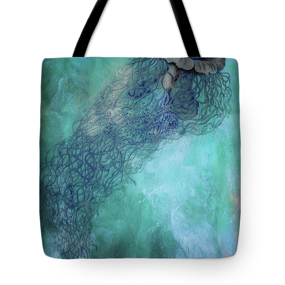 Jellyfish Tote Bag featuring the painting Jellyfish by Mindy Sommers