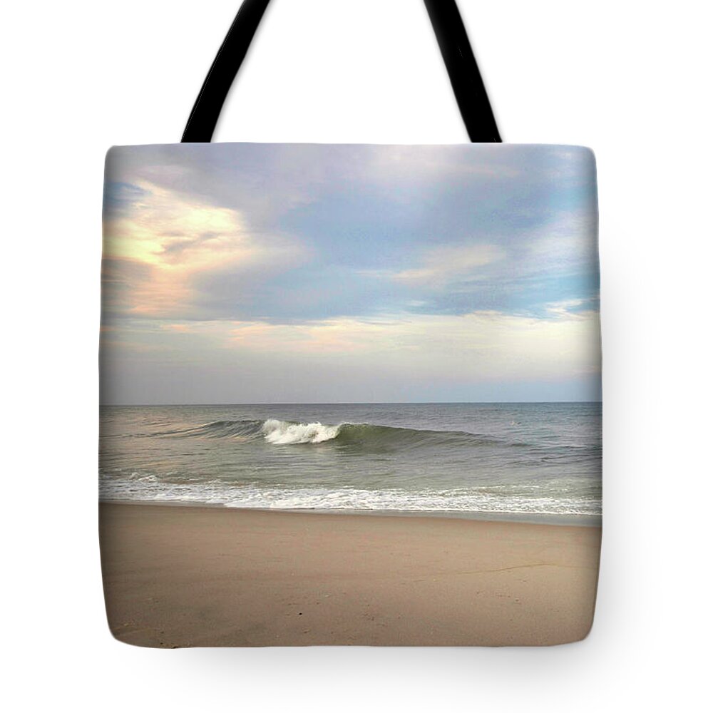 Jersey Shore Tote Bag featuring the photograph Jersey Shore Cloudy Summer Evening by Matthew DeGrushe