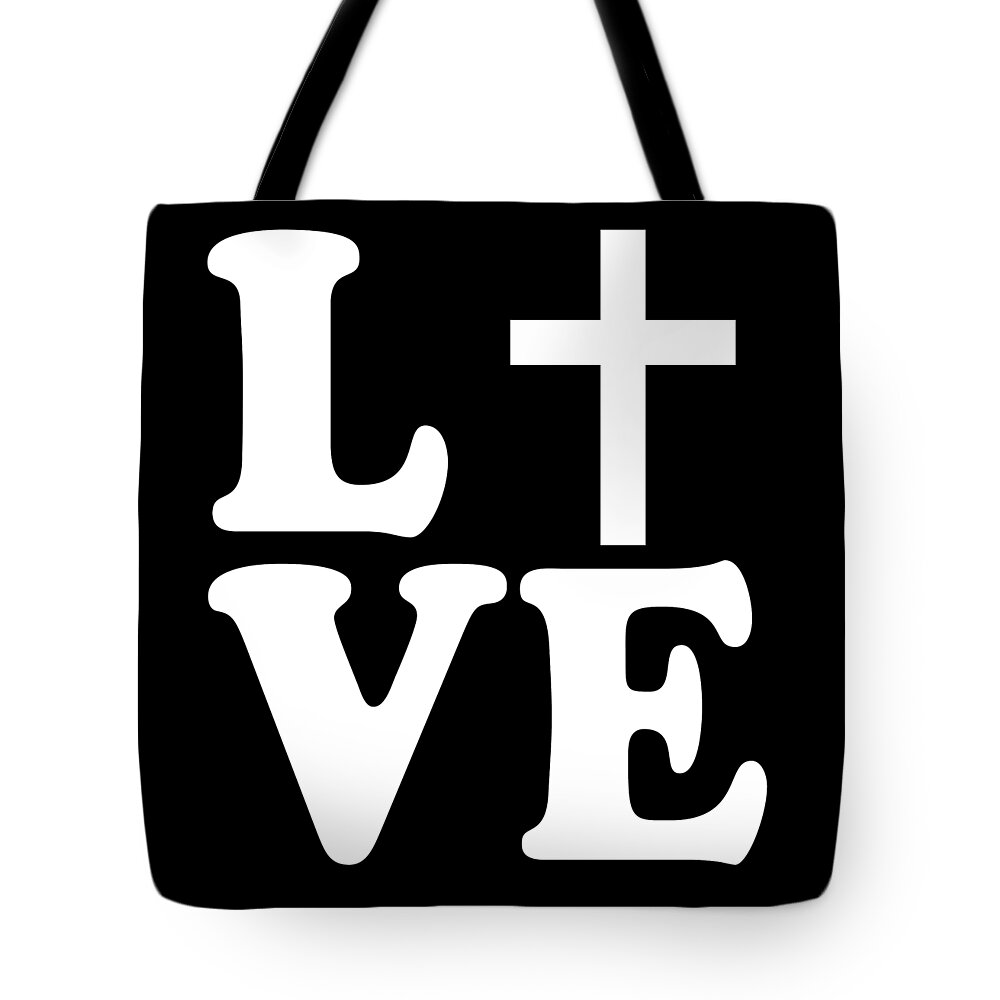 Funny Tote Bag featuring the digital art Jesus Is Love by Flippin Sweet Gear