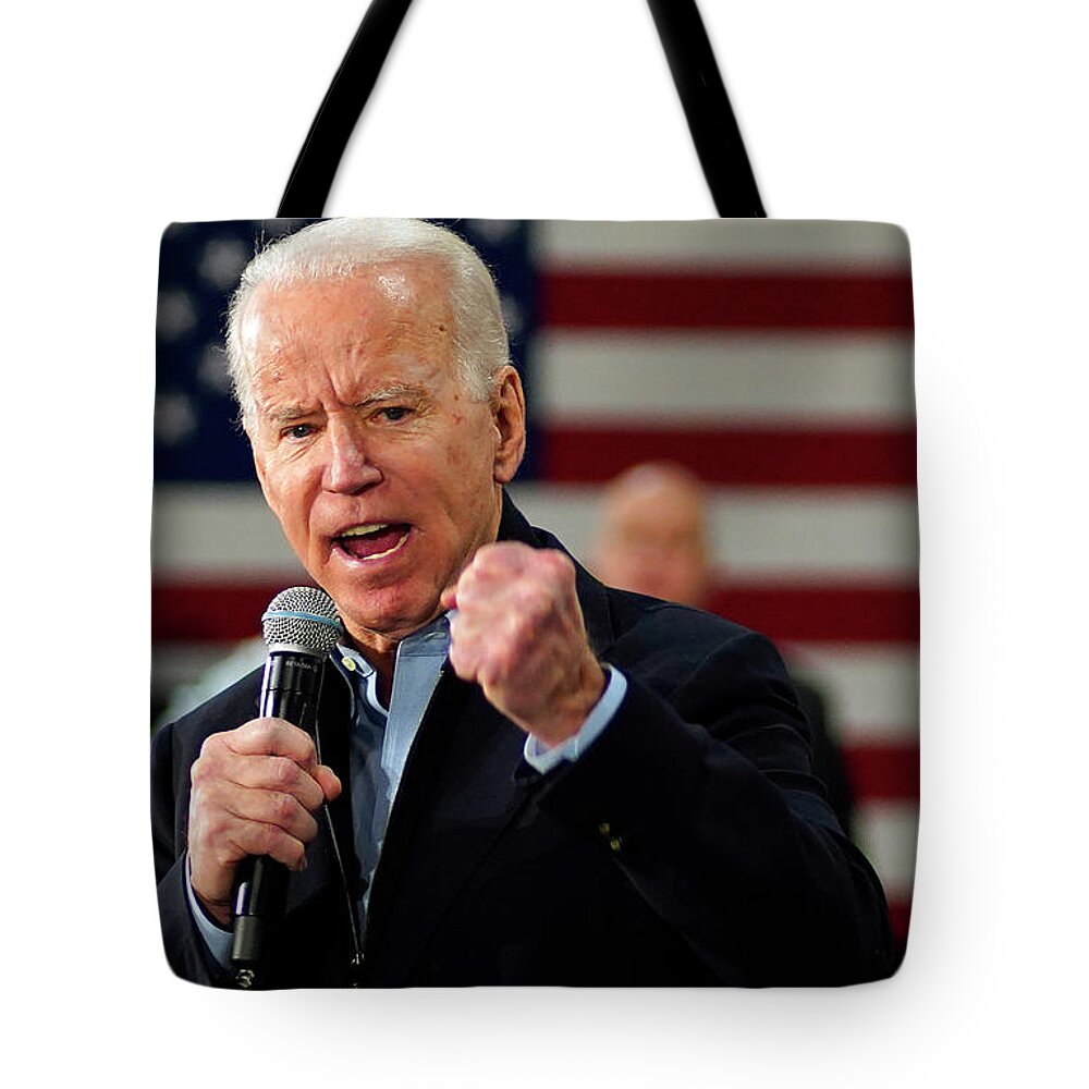 Joe Bidn Tote Bag featuring the photograph Joe Biden Speech by Rick Wilking