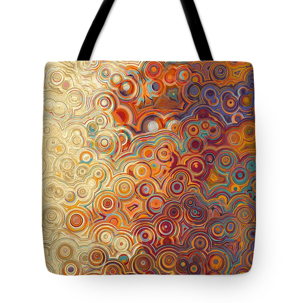 Red Tote Bag featuring the painting John 13 35. Love One Another. by Mark Lawrence