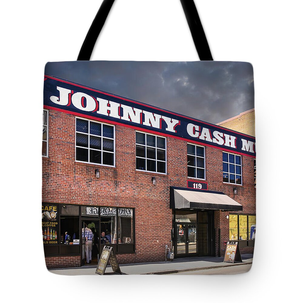Johnny Cash Tote Bag featuring the photograph Johnny Cash Museum Nashville TN by Chris Smith