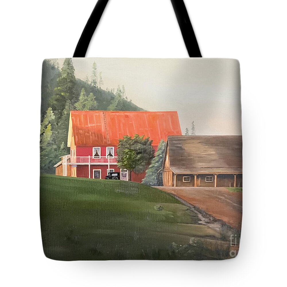 Johnsville Tote Bag featuring the painting Johnsville by Doug Gist