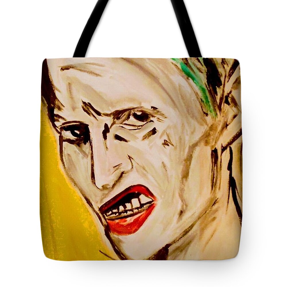 Joker Tote Bag featuring the painting Joker 1 by Shemika Bussey