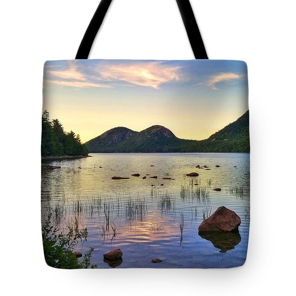 Acadia Tote Bag featuring the photograph Jordan Pond by Katie Dobies