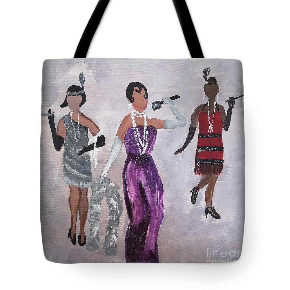 Josephine Baker Tote Bag featuring the painting Josephine Baker by Jennylynd James