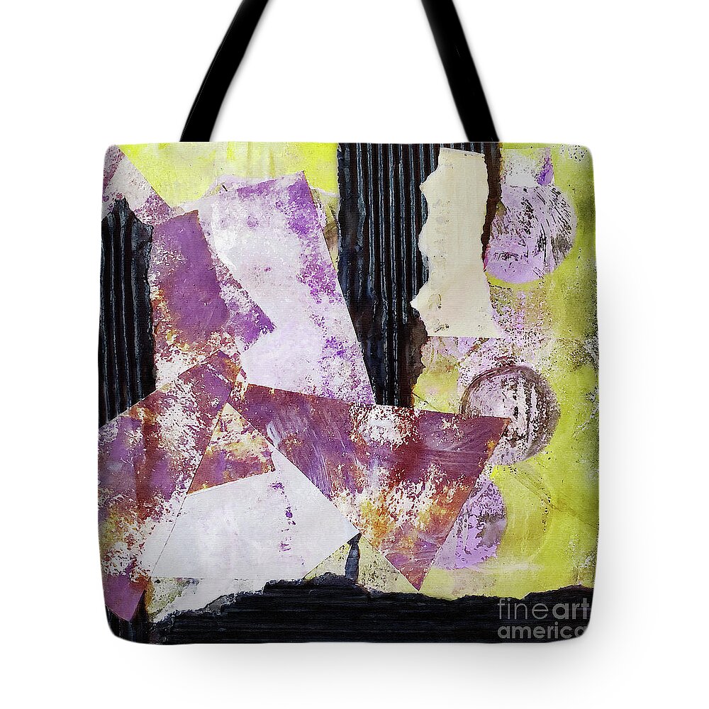 Abstract Tote Bag featuring the mixed media Juggling Act by Sharon Williams Eng