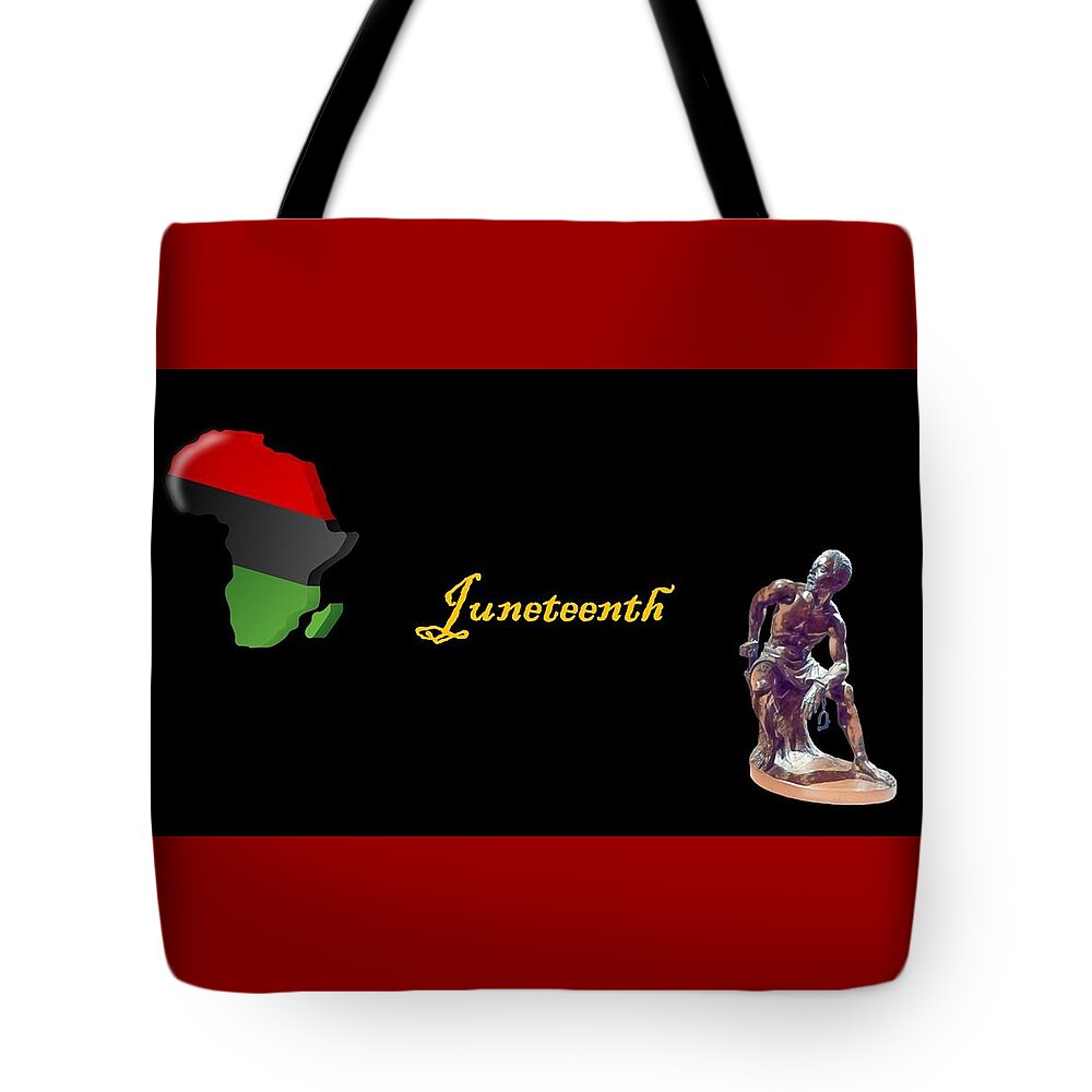 Juneteenth Tote Bag featuring the mixed media Juneteenth by Nancy Ayanna Wyatt