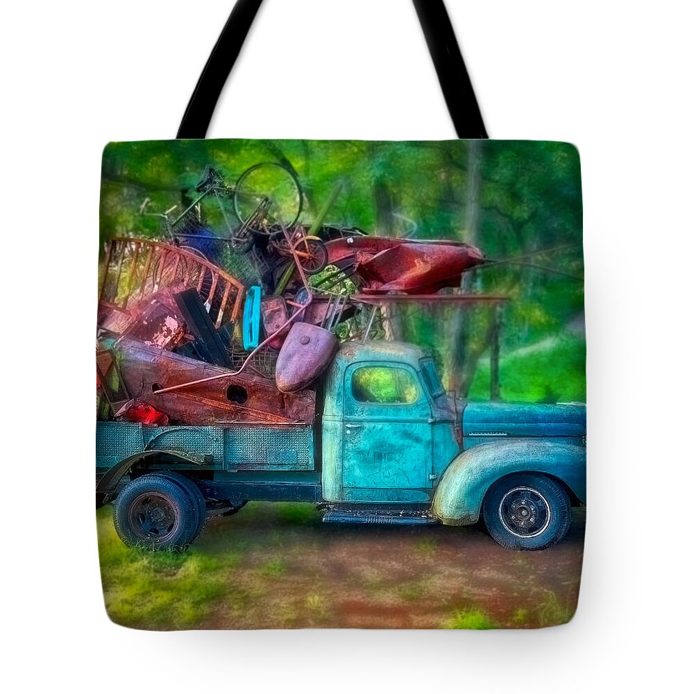 Junk Tote Bag featuring the photograph Junk Truck by Jim Signorelli