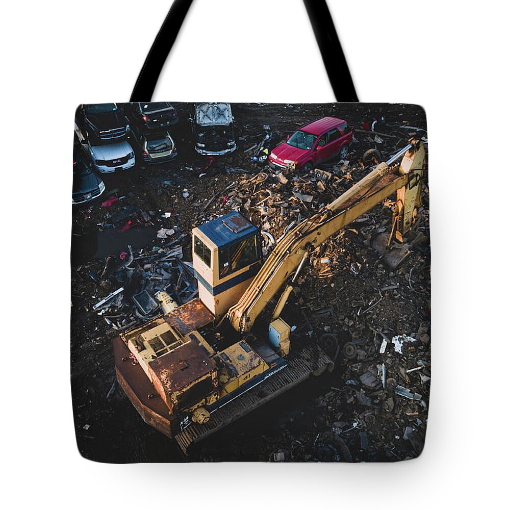 Junk Yard Tote Bag featuring the photograph Junked by John Angelo Lattanzio