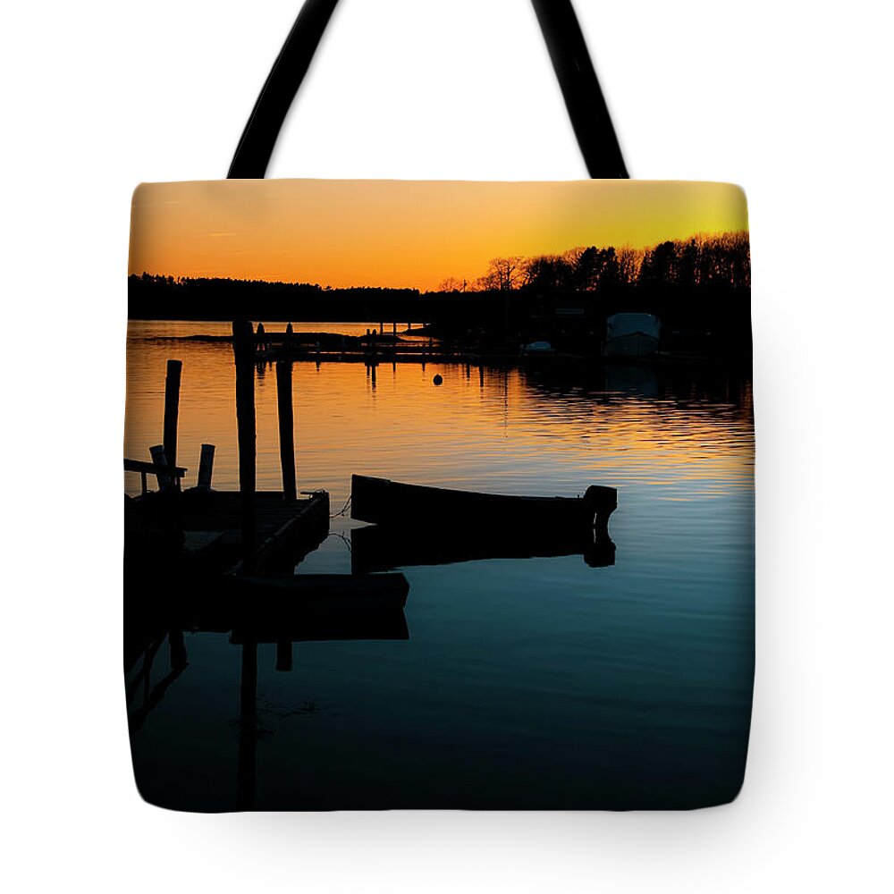 South Bristol Tote Bag featuring the photograph Just Fishin by Jeff Cooper