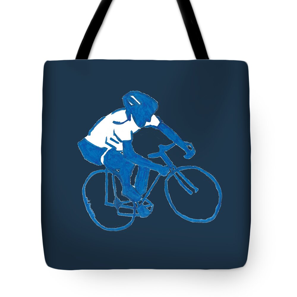 Just Keep Biking Tote Bag featuring the drawing Just Keep Biking 3 by Ali Baucom