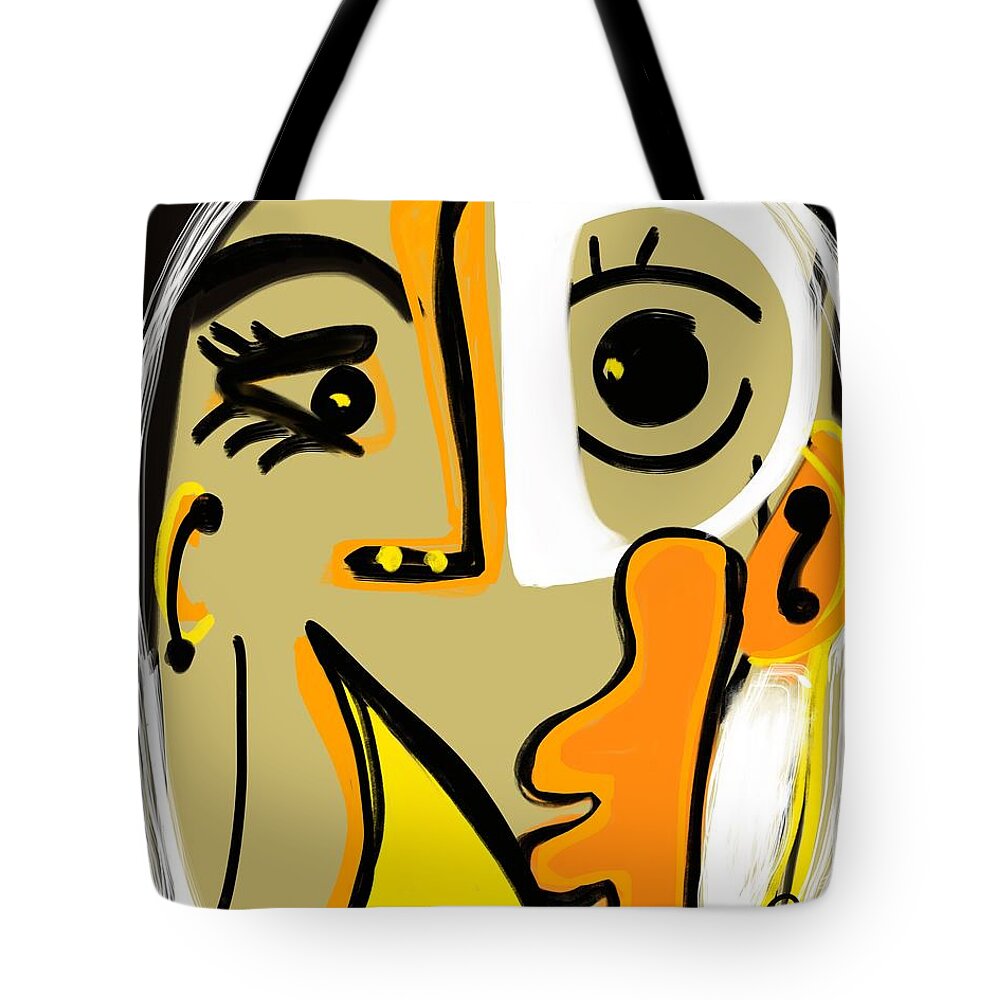 Abstract Tote Bag featuring the digital art Justice Ginsburg RBG by Susan Fielder