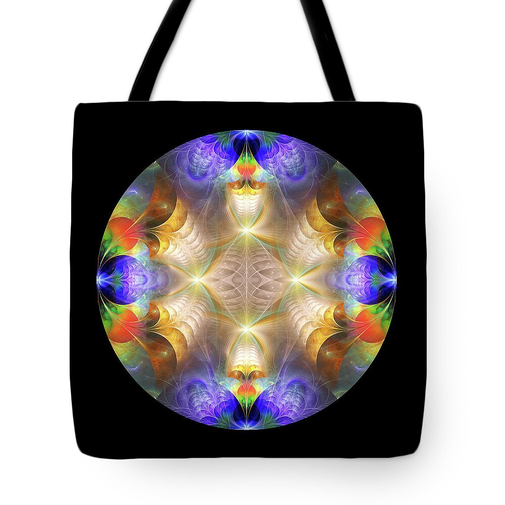 Abstract Tote Bag featuring the digital art Kaleidoscope by Manpreet Sokhi