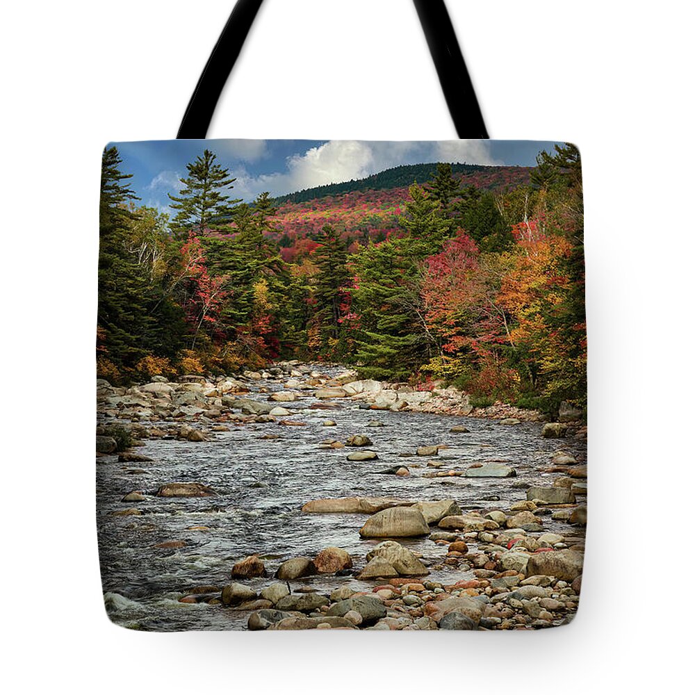 Pemigewasset River Tote Bag featuring the photograph Kancamagus Prelude by Jeff Folger