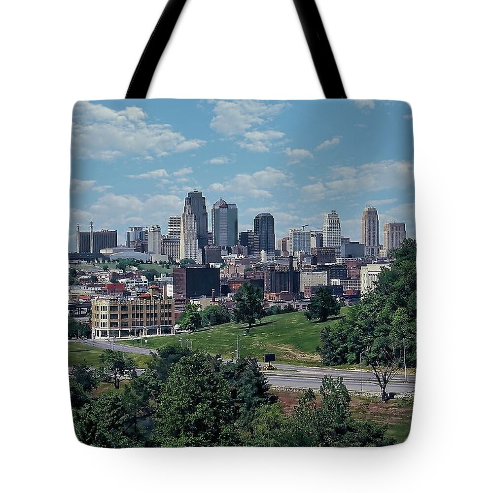 Kansas City Tote Bag featuring the photograph Kansas City Skyline by Anthony Dezenzio